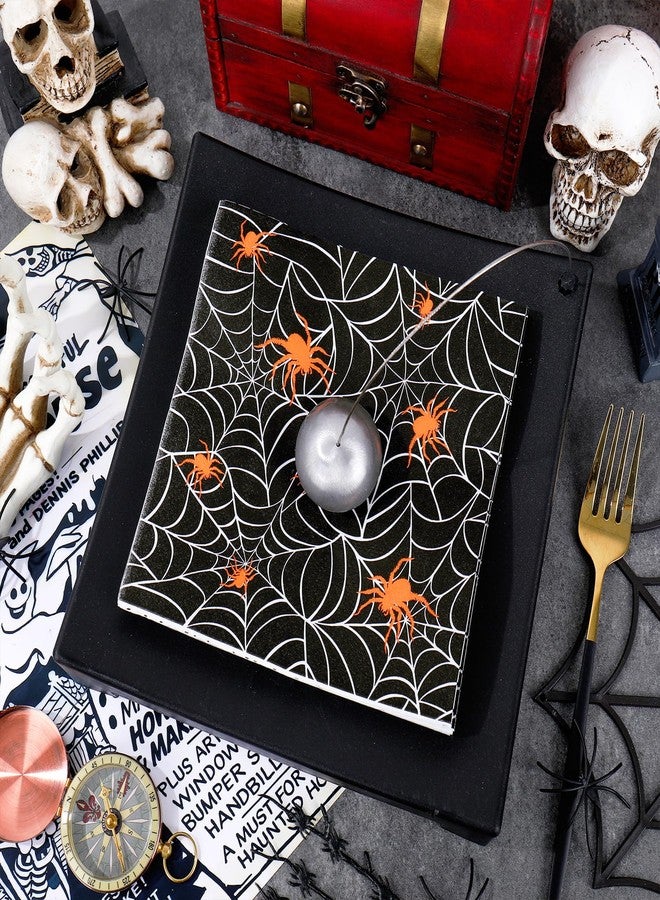 Whaline 50 Pcs Halloween Paper Napkins Black White Spider Web Disposable Napkins Double-Sided Luncheon Dinner Napkin for Trick or Treat Holiday Party Table Supplies - Image 4